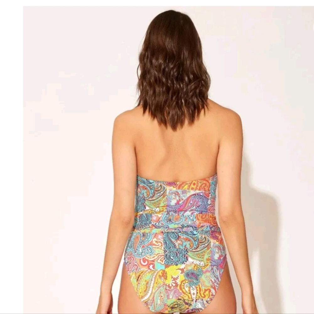 Blue Rod Beattie Colorful Beautiful Paisley One Piece Swimsuit 8 NwT - Picture 2 of 4